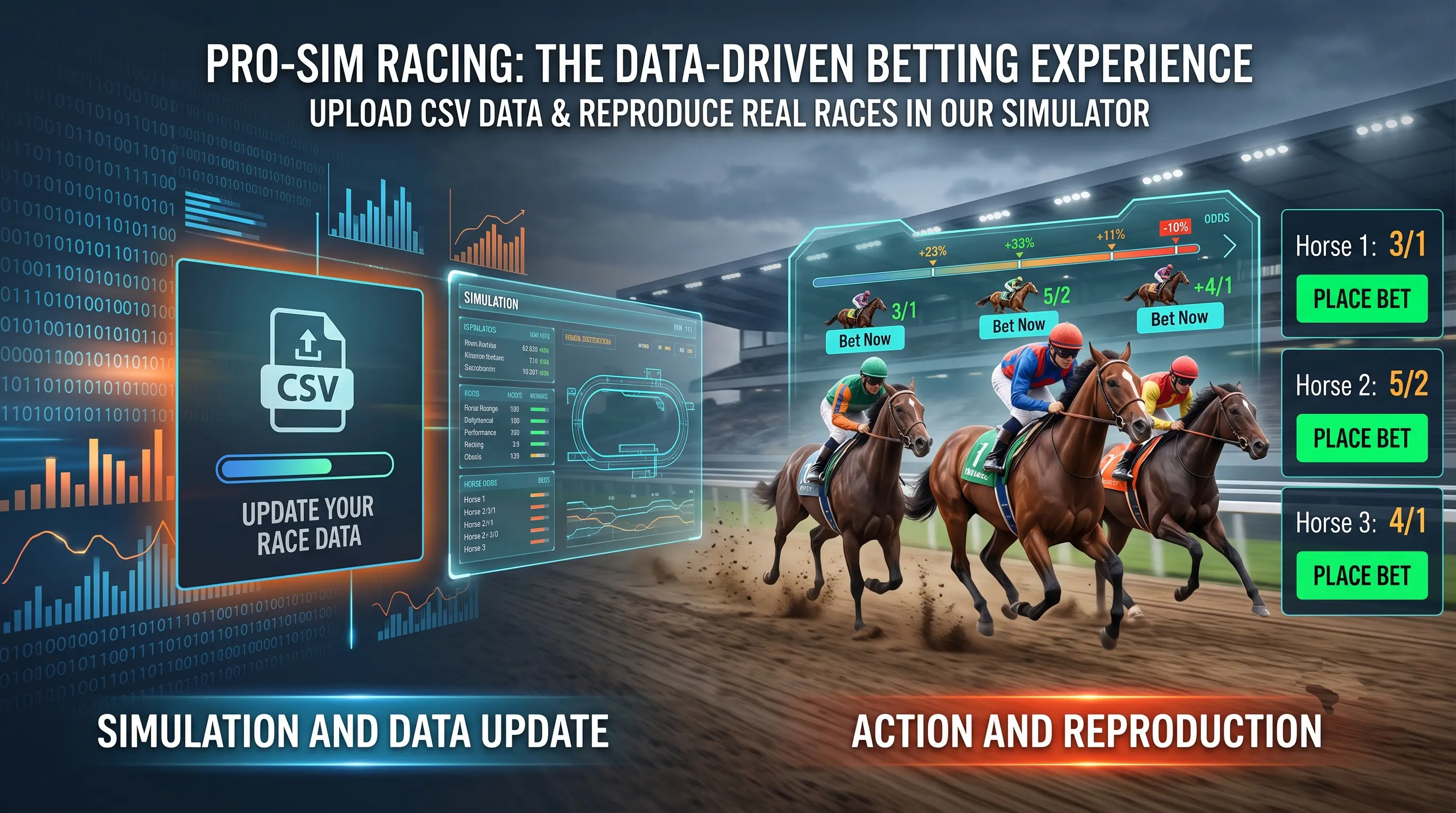 Horse Race Simulation Software | CSV-to-3D Race Engine