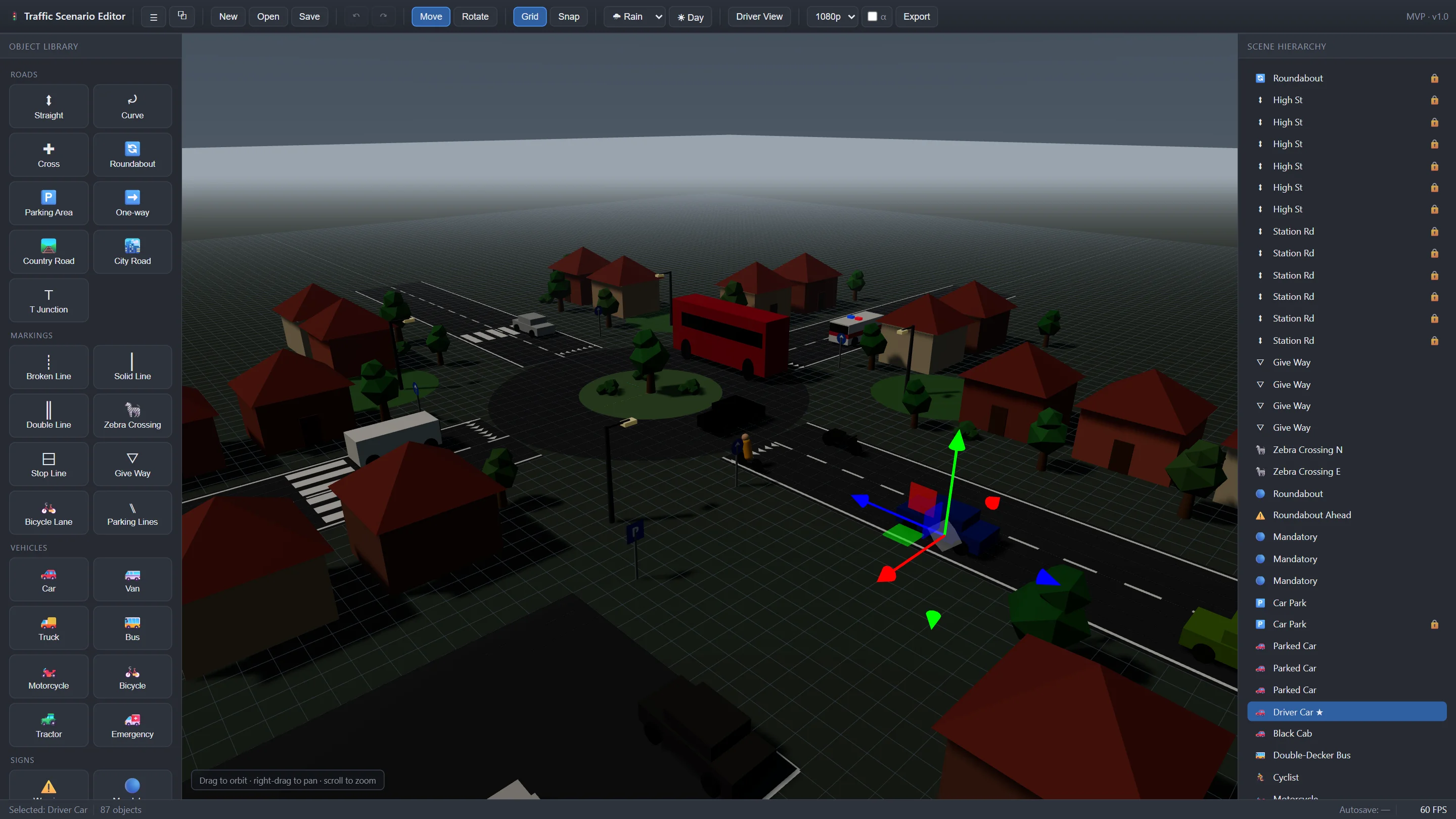 3D Traffic Scenario Editor | Driving Theory Scene Builder screenshot 3