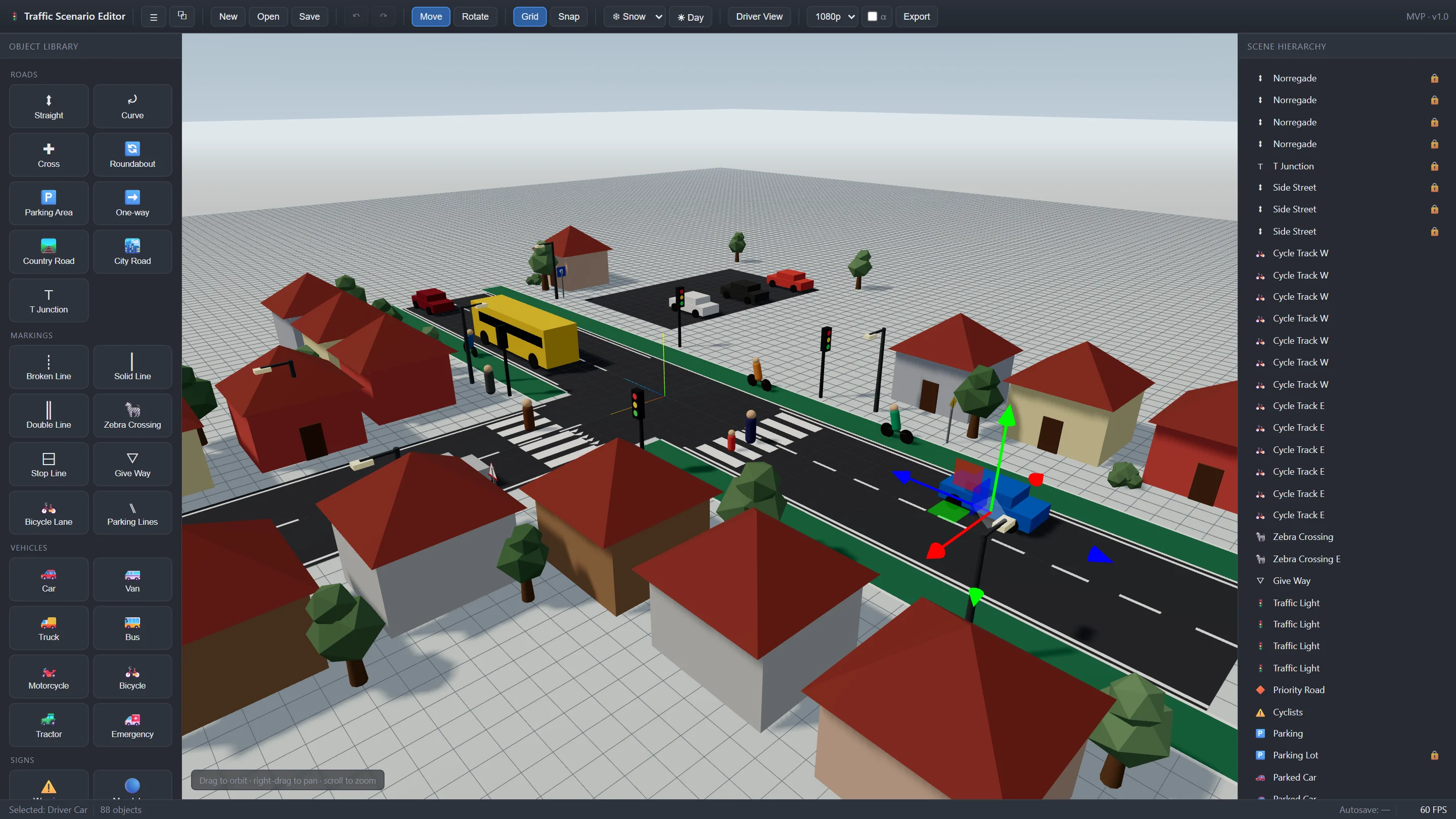 3D Traffic Scenario Editor | Driving Theory Scene Builder